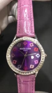 Marie Claire Women Leather Strap Watch Purple MCPFR1291-01F