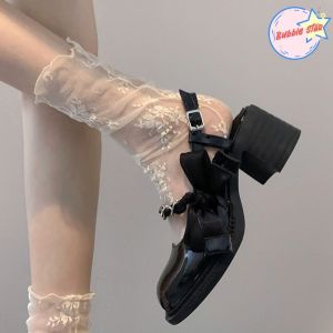 1/2Pairs Mid-Calf Lace Stockings Floral Mid-Tube Stockings Girls Summer Thin Socks Black White Solid Color