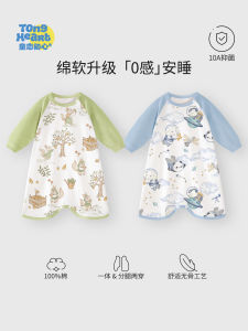 Pure Cotton Baby Sleep Robe Spring Autumn Style Anti-Kick Warmth Retention Childrens Home Clothes Baby Sleepwear Dress