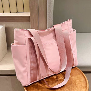 Large Capacity Casual Oxford Cloth Tote Bag Womens Fashionable Lightweight Mommy Bag Single Shoulder Commuter Bag