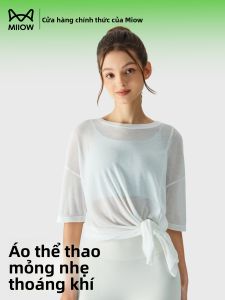 Áo thun yoga nữ MiiOW vải cotton tay ngắn nhanh khô - mùa hè 2025