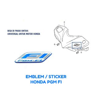 Emblem Honda FI - Stiker Logo Batok Depan Honda PGM Fi Full Injection Injeksi