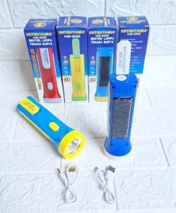 Senter LED MS-1232: Senter Tangan Rechargeable & Tenaga Surya