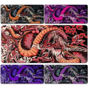 Bandai | Large black and white dragon mouse pad gaming mouse pad large rubber base mouse mat purple desk mat mouse pads