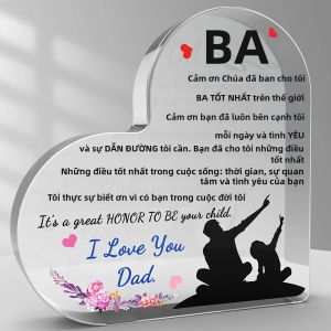 CIFbuy | Biển Acrylic Hình Trái Tim Với Câu Chữ Lời Chúc Phúc Được Lưu Giữ Làm Quà Lưu Niệm Kỷ Niệm Cho Sinh Nhật Bố Hoặc Ngày Của Cha
