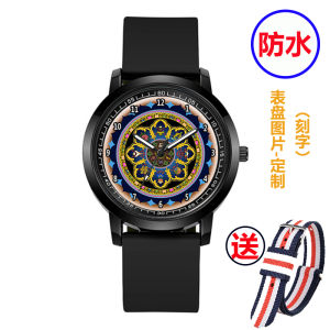 Fashionable Hua Li Han Quartz Movement Wristwatch Alloy Case Rubber Strap Poinder Display For Men and Women