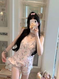 ชุดนอนผ้าไหมน้ำแข็งเซ็กซี่สำหรับผู้หญิง ฤดูร้อน ผ้าซาติน ชุดนอนสายเดี่ยว คอตั้ง สไตล์ Pure Desire ใหม่ 2025 ชุดนอนผ้าไหมน้ำแข็งสำหรับผู้หญิง