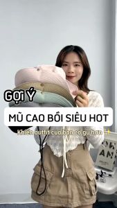 Mũ tai bèo kaki thoáng khí có dây buộc phong cách Y2K Olivia MBK020