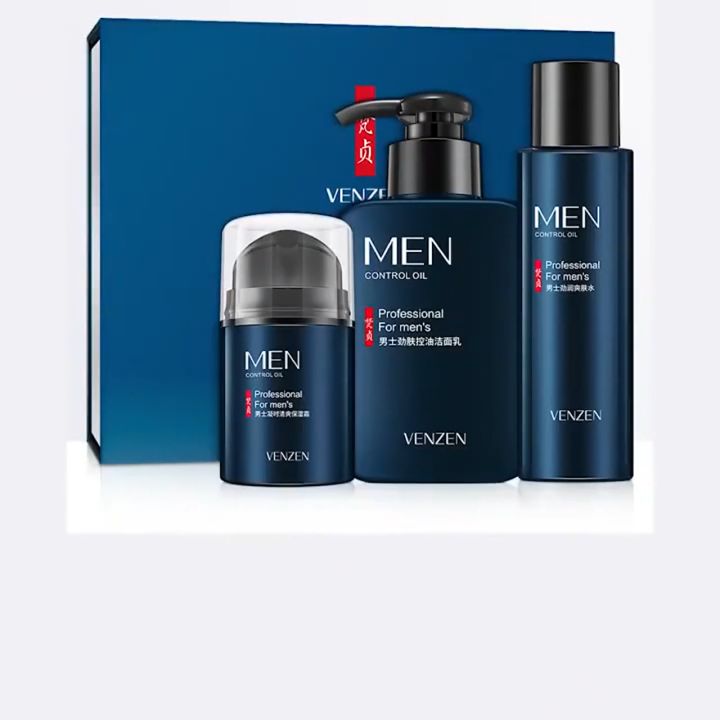VEZE VENZEN Set 3 in 1 / 5 in 1 Men's Skin Care Moisturizing Men Facial Cleanser Toner Nivea Man