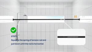 Non punched black retractable clothesline pole and adjustable shower curtain pole curtain pole 25mm