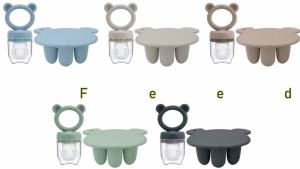 Color Kids 2PC Silicone Baby Ice Cream Pops Mold Ice Cream Maker Popsicle Molds Baby Fruit Feeding Pacifier Teether Toy For Baby