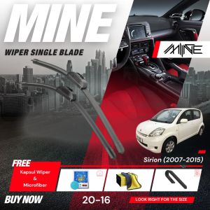 Wiper Frameless Single Blade DAIHATSU SIRION 1 Pasang (FREE BONUS)