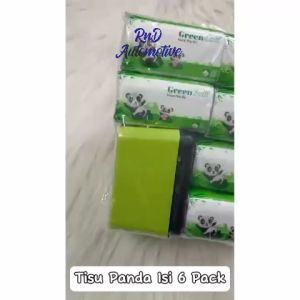 Tisu Panda 6 Pack Green Soft Facial Pop Up isi 130 Sheets 2Ply Tissu Serbaguna FREE Kotak Tissue