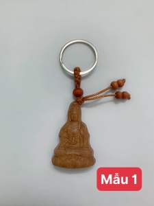 Móc khoá gỗ hình phật bà quan âm bình an