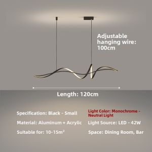 Personalized Minimalist Modern Creative Designer Long Strip Dining Table Pendant Light