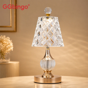 GGbingo Luxury Crystal Desk Lamp Home Decor LED Table Light Rechargeable Bedside Light Reading Lamp