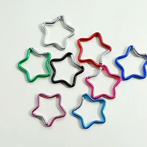Aluminum Alloy Spring Hook Star Shaped Spring Lock Keychains For Backpack Camping Hiking Traveling