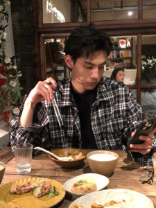 American Retro Trendy Gingham Long Sleeves Shirt Mens Autumn Fried Street Wear Loose All-Match Trendy Trendy Student Coat