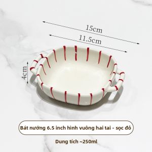XIAOHUANGLU | Bát Nấu Ceramic An Toàn Vi Sóng & Lò Nướng cho Máy Chiên Không Dầu