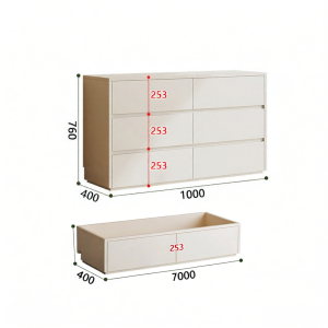 Extendable Narrow Cream-Colored Bedroom Vanity