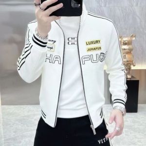 European Station Spring Autumn and Winter New Men Stand Collar Jacket Zipper Outwear K-style Silm Print Casual Easiest for Match Tide