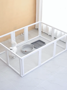 Dog Cage Panoramic Cat Cage Large Space Playpen Splicing Rabbit Cage Transparent Dog Fence
