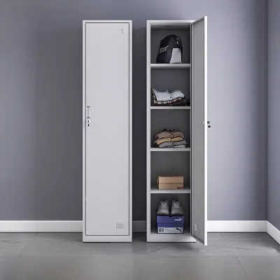Steel Single Door Changing Storage Cabinet Office Simple Lockable Wardrobe Metal Material Fixed Opening Way for Business Facilities