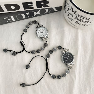 Women Beaded Bracelet Watch Black White Quartz Wristwatch Adjustable Rope Strap Casual Gift⚡PH deliveryIn stock⚡