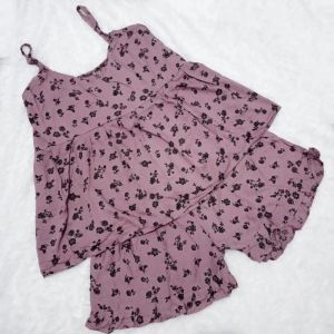 Setelan tanktop baju tidur pendek bahan rayon