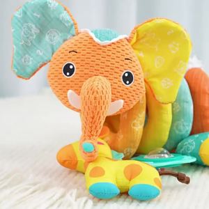 Baby Carseat Toy Black & White Lion Koala Rattle Spiral Hanging Activity Stroller Toy for Newborns Crib Mobile Sensory Toy Gifts