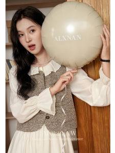 Elegant Lady A-Line Dress Autumn Softness French Style Chrysanthemum Color Long Sleeve Midi Skirt Chinese Brand Artistic Style