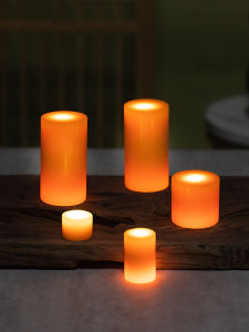 Artificial Candle Light Charging Romantic Atmosphere Fake Candle Red Aromatherapy Stone Wax Waterproof LED Electronic Candle Light Candle Light