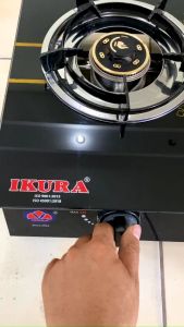 Bếp gas đôi mặt kính IKURA - đầu đốt bằng đồng vàng giúp lửa xanh tiết kiệm gas - Bảo hành chính hãng miễn phí