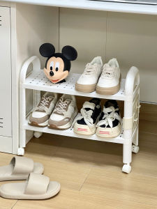 Simple Multi-layer Shoe Rack Doorway Small Narrow Dormitory Table under Shelf Storage Organizer Plastic Material Easy Installation