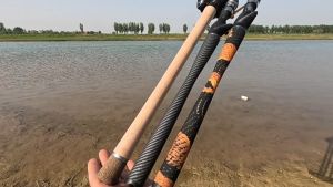 Bass Fishing Rod คันเบ็ด 2.1/2.4M คันเบ็ดปลาดำ H คันเบ็ดสีดำแข็งสุดๆ ลายงู คันเบ็ดหมุน หุ้มลายงู คันเบ็ดล่อเหยื่อคาร์บอนไลท์ธันเดอร์