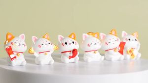 Mèo thần tài Maneki Neko nhỏ xinh trang trí tiểu cảnh terrarium DIY