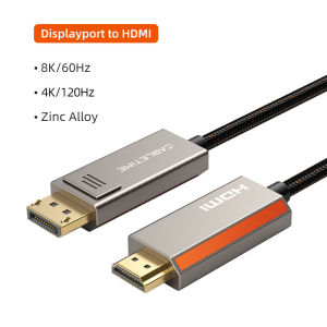 Cabletimes | CABLETIME 8K 60Hz 4K Zinc Alloy DisplayPort to HDMI Cable HDR 10 for Desktop TV Monitor LG Dell DP1.4 HDMI 2.1 Cable Hdmi cable