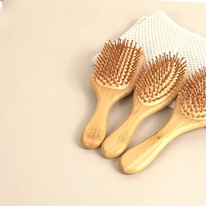 Natural Wooden Comb Bamboo Scalp Massage Hair Brush 气垫梳子 Hair Brush Anti Static Air Cushion Comb 木梳子 Sikat Rambut-COZII