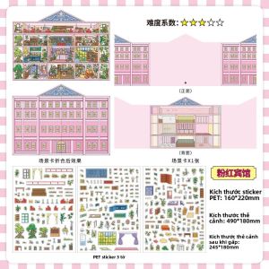 Bộ Dán Trang Trí 3D Hình Cảnh Quan Màu Hồng Kawaii Doll Apartment Tự Làm Mô Hình Khách Sạn Bỏ Túi Chủ Đề Halloween Quà Tặng Đồ Chơi Trẻ Em Văn Phòng Phẩm