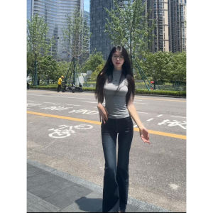 เสื้อกั๊กคอวีสีเทาสไตล์อเมริกันย้อนยุคสำหรับผู้หญิงในช่วงฤดูร้อน ทรงสลิมฟิต เสื้อแขนกุดแบบลำลอง เสื้อผ้าทำงานสไตล์สตรีท