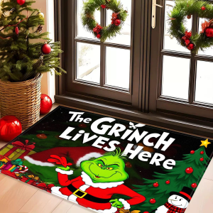 VIKAMA Christmas Green Frog Rug Entrance Hall Living Room Bedroom Hallway Door Mat Soft Comfortable Floor Mat Home Decor