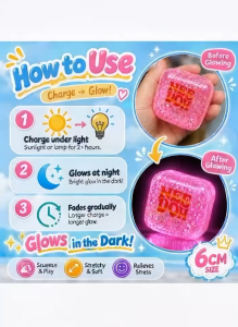 BUY 1 TAKE 1 Glow in the Dark Cube Squishy Fidget Toy 6cm Soft Squeeze Stress Relief Snowflake 5cm Non-Toxic Stress Relief Sensory Toy for Kids Hand Exercise Improve Focus Birthday Gift Squishy Toy COD