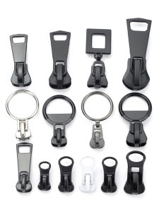 Thickened Large Size Metal Zipper Head Resin Clothes Black Zipper Pulls Accessories No.3 No.5 No.8 for Sewing DIY Home Fabric