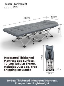 RESTAR | Portable Foldable Bed Lounge Chair For Office And Home Single Use