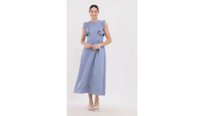 Badomoda DAZARIA Flutter-Sleeve Scalloped Dress