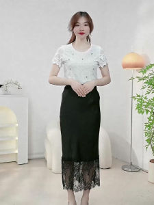 กระโปรงยาวปานกลางผู้หญิง ฤดูร้อน 2025 กระโปรงทรงเอเอวกลาง กระโปรงทรงเอ กระโปรงยาวปานกลาง กระโปรงยาวปานกลาง