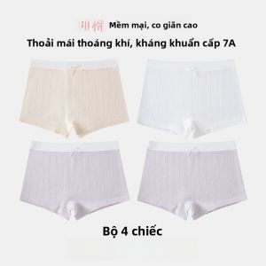 Quần lót bé gái MiiOW bằng cotton thoáng khí màu trơn