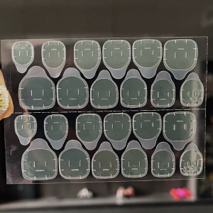 เจลเลี่ยมใสสีเหลือง แผ่นเล็บเทียม เครื่องมือตกแต่งเล็บ เจลเลี่ยมใสแบบซ้อนสองด้าน แผ่นเล็บเทียมแบบบาง แผ่นเล็บเทียมแบบซ้อนสองด้าน