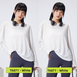 Miiow | MiiOW Long Sleeve Womens Cover Up Dance Sport YOGA Cool Lightweight Summer Top Lenzing Lyocell Fiber Loose Fit Round Neck