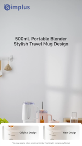 【NEW】Simplus Juicer Wireless Portable 500mL Large Capacity Blender Fashionable To-Go Travel Mug Multifunctional Durable Stainless Steel Blades IPX6 Waterproof Fruit Vegetable Juice Car Use